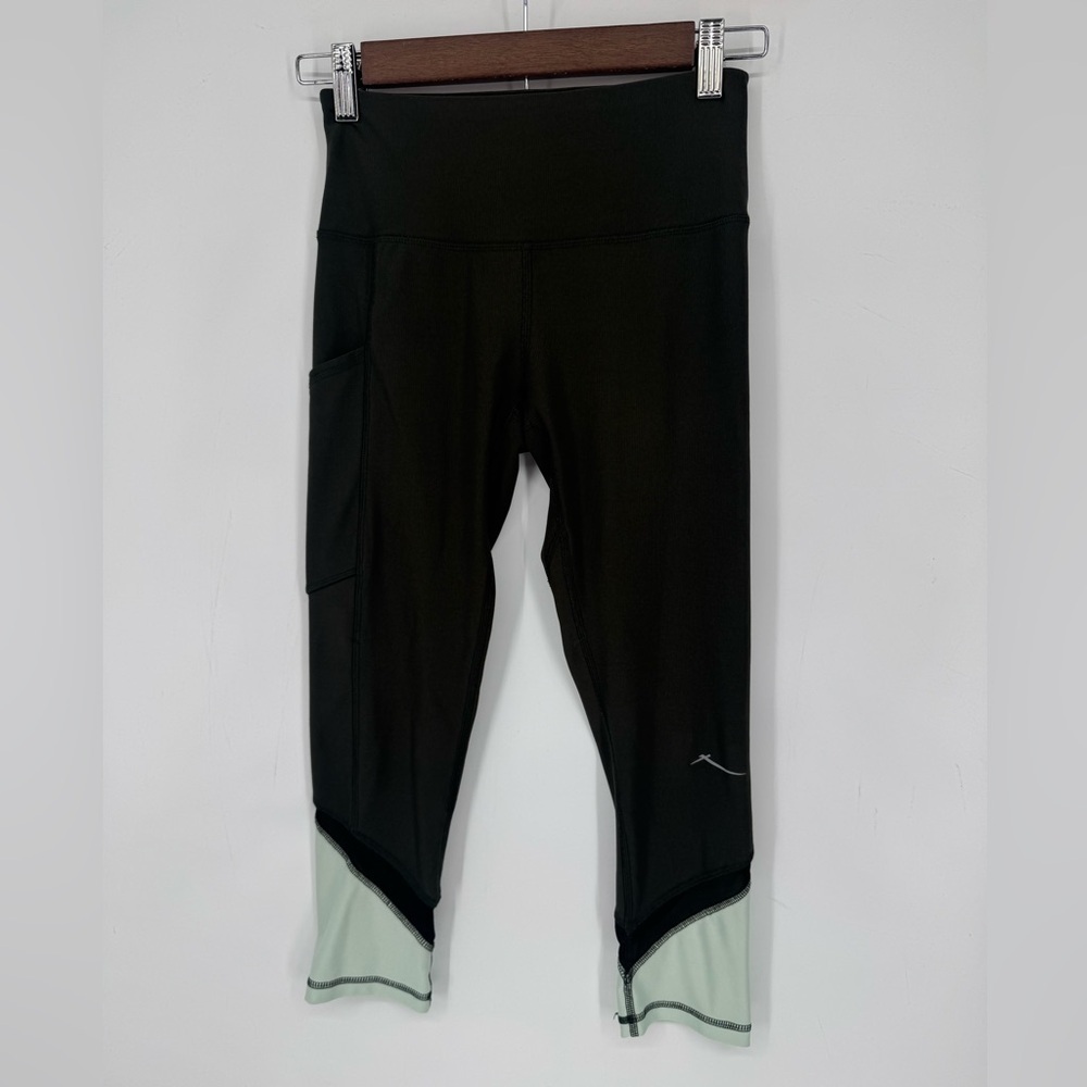 Gottex Women's Olive Capri Activewear Leggings Mesh Performance Stretch Size XS